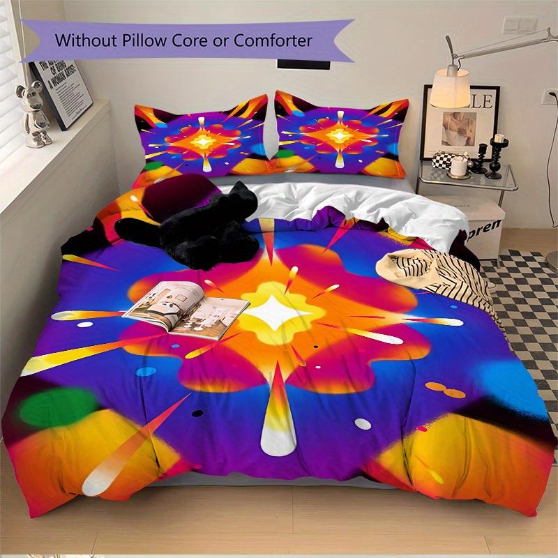 3pcs Abstract Artwork Bedding Set, Breathable And Soft, Suitable for All Seasons Machine Washable, Suitable for Bedroom Decoration,yy250822191