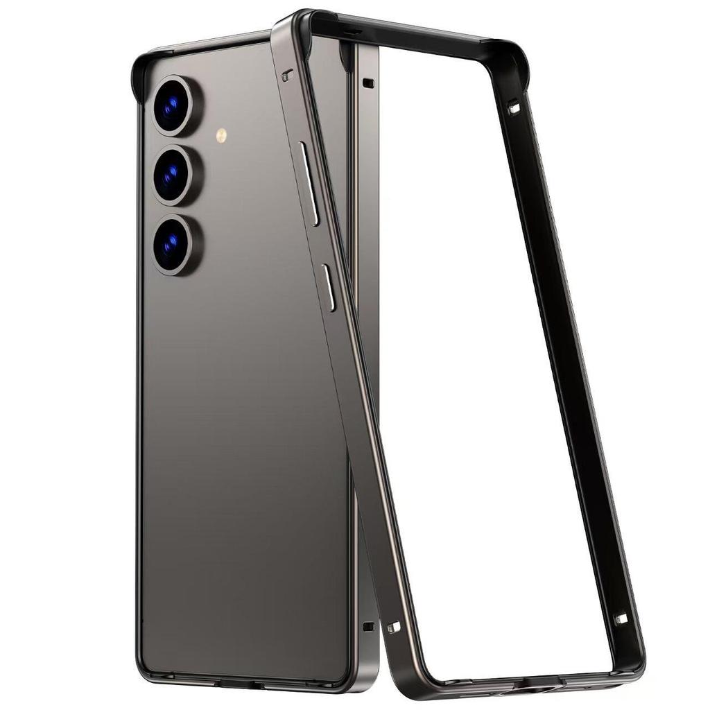 Titanium Metal TPU Frame Hybrid Armor Phone Case for Samsung Galaxy S26 Ultra S25 S24 Ultra Plus Lightweight Hard Bumper Anti Drop Protect Cover