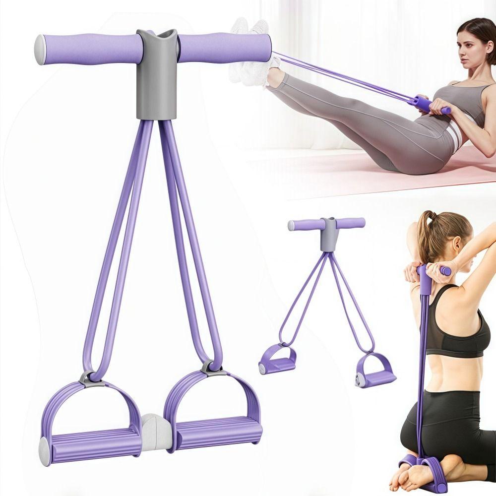 Multi-Function Resistance Bands with Handles Tummy Trainer New Tension Rope  Home Gym