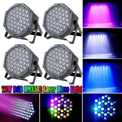 36 LED 72W RGB Stage Light Flat Par Lamp DMX512 Lighting Laser Projector DJ Disco Party Light (AU/EU/US/UK Plug)