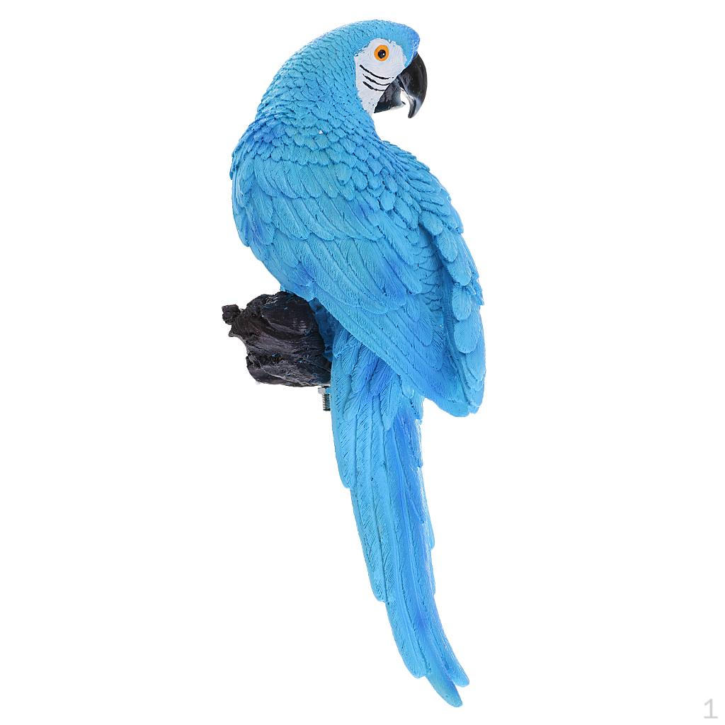 Фигурки статуэток попугаев для украшения газона синий