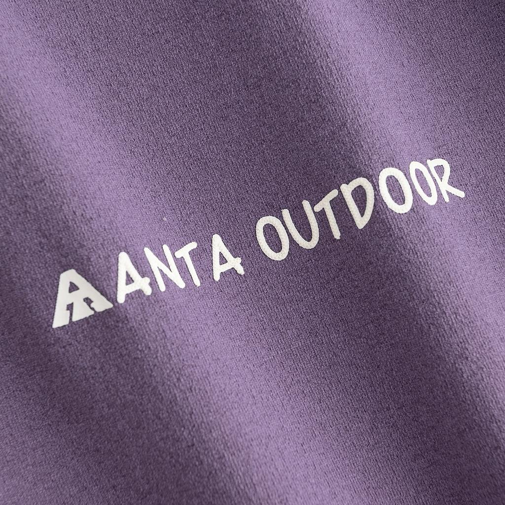 Anta Outdoors Short Sleeve Knitted T-Shirt Summer 2026 Unisex Tops Dark-Gray Purple 972626101-4