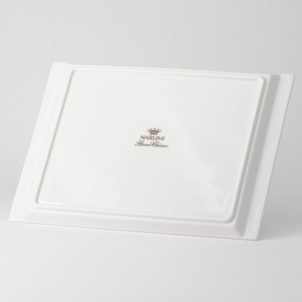 NARUMI Oblong Rectangular Made in Pro-Style Plate, 26cm, White, Simple, Plate, Microwave-Safe, Dishwasher-Safe, Japan, 8725-9749