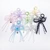 Lovely Triple Ribbon Bead Carabiner Keyring Key Holder