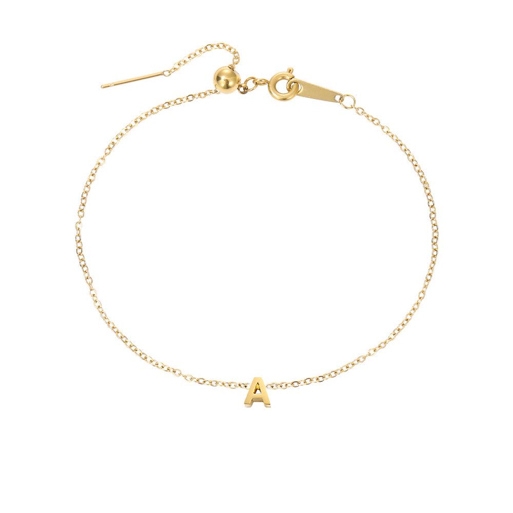 Gold-Plated Titanium Steel DIY Name Bracelet for Women – Versatile, Elegant Gift Jewelry