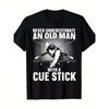 Men'S Grandpa Billiards Player/Billiards Enthusiast T-shirt | 220g Medium Stretch, Crew Neck, Printed Design, Short Sleeve - Best Billiards Art