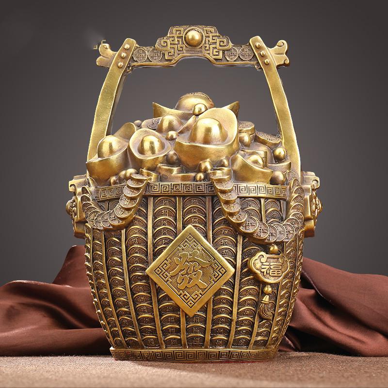 

Brass Ingot A Bucket Of Gold Cornucopia Moving Gift Home Living Room Curio Shelves Wine Cabinet Shelf Decoration Small about131216cm1