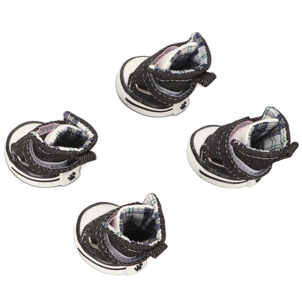 4 peças Tênis de Lona para Cachorro Moda Fofo Todas as Estações Respirável Resistência ao Escorregamento Tênis Esportivo para Pet Cachorros Pequenos Pets 3#