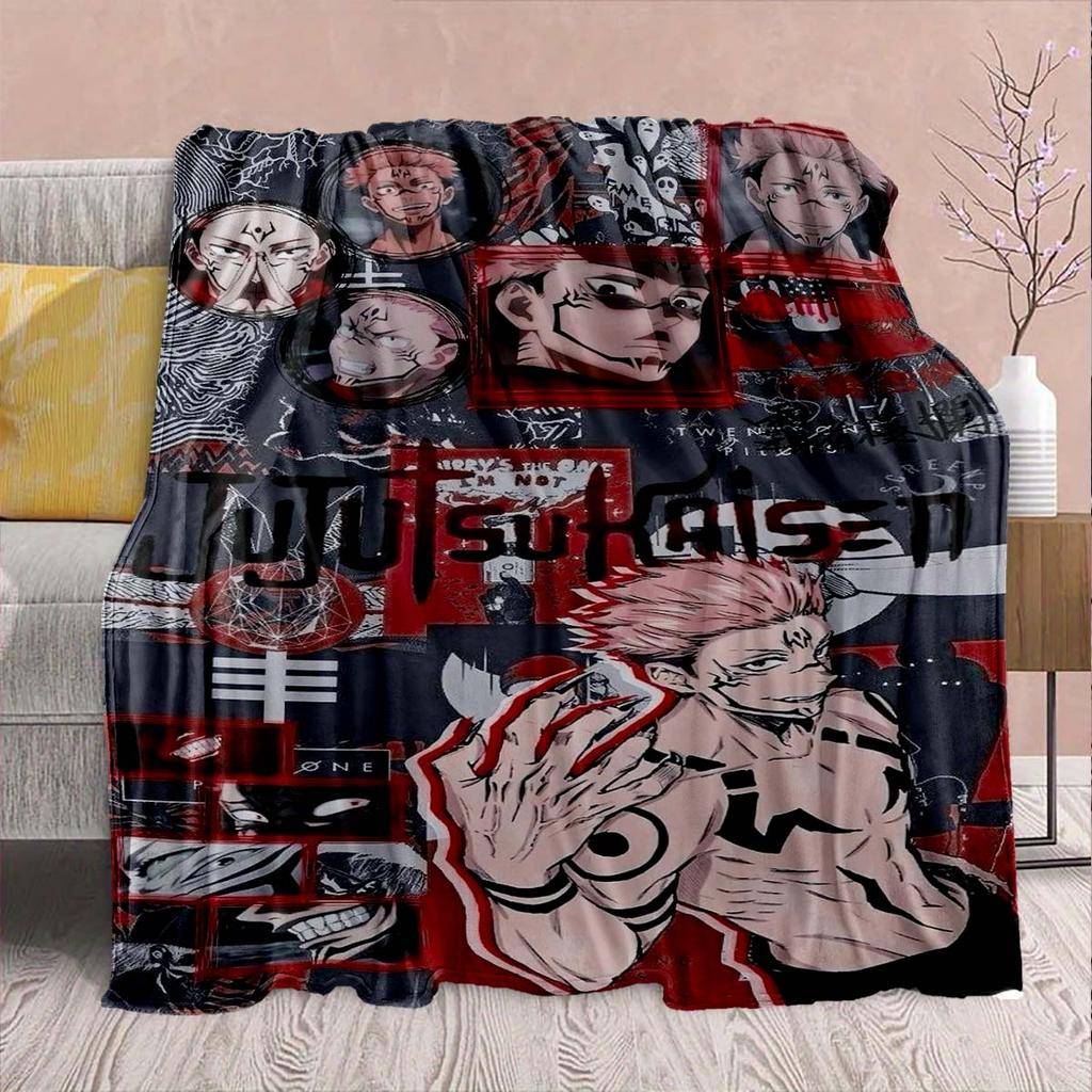 Jujutsu Kaisen Flannel Fleece Blanket Warm Cozy Soft Throw Lightweight Sofa Bed Home Decor