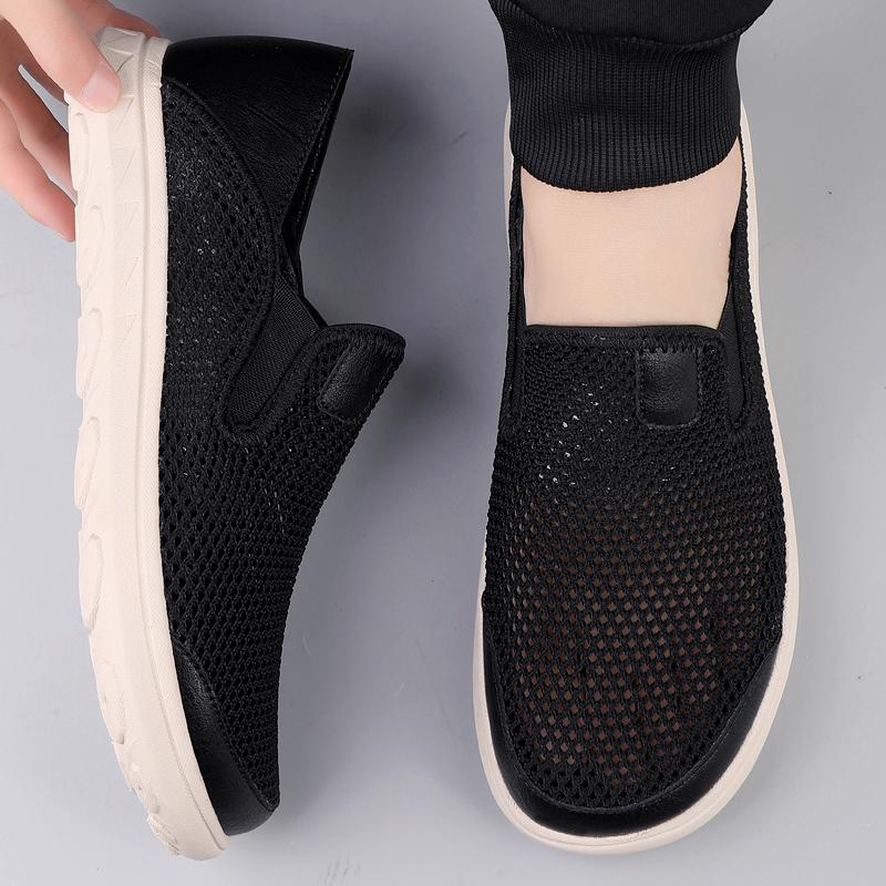 Summer Hollow Out Loafers Men Casual Shoes Breathable Mesh Man Moccasins Men's Sneakers Slip On Flats Large Size Driving Shoes