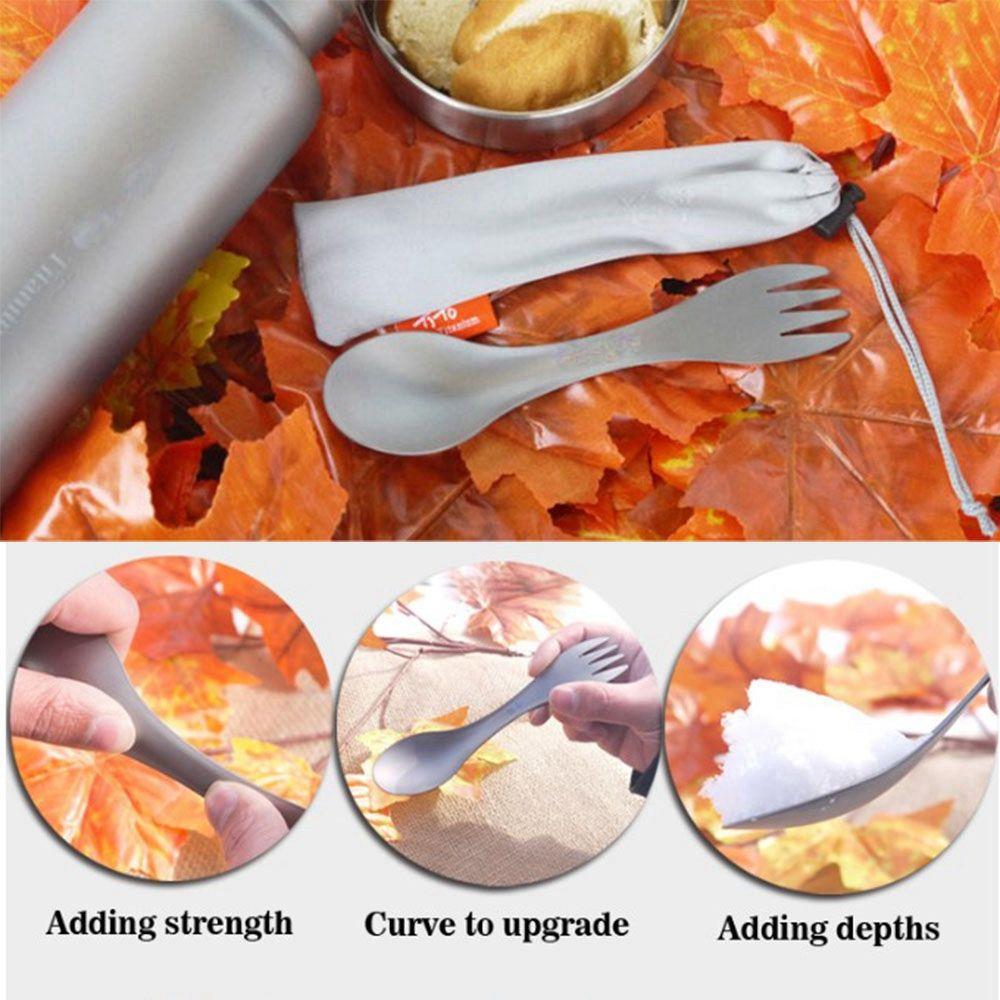 Hot Accessories pure titanium alloy Cutlery Fork Ultralight Spork EDC Outdoor tool Spoon Cookware