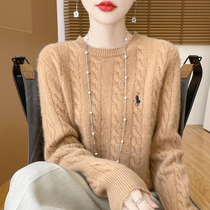 Женский кашемировый свитер Qinghe кашемир 30% кашемир 70% шерсть осенне-зимний пуловер теплый и модный L