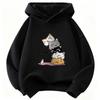 Fashion Children Hoodie, Sweet Cartoon Cat Pile With Tiny Mouse And Sleep Mark Decor Pattern Pullover Sweatshirt, Fall Winter CasualSportLongSleeveTop