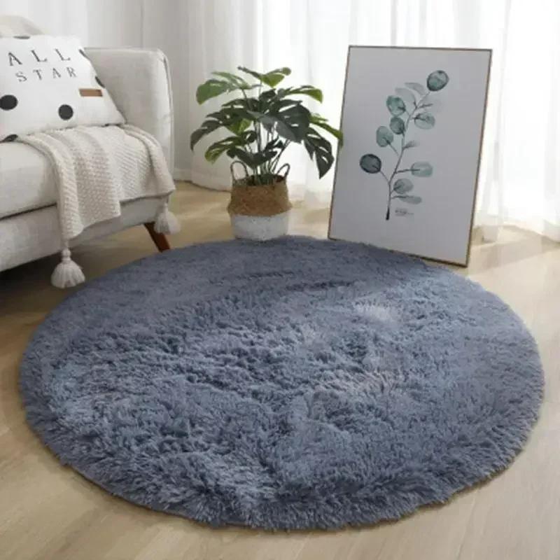 1PC Round Rug Small Fluffy Carpet for Bedroom Shaggy Circular Rug Cute Room Decoration for Bedroom Kids Room Nursery Room
