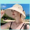 Polyester Wide Brim Sun Hat For Women With Neck Shield Summer Outdoor Sun Protection