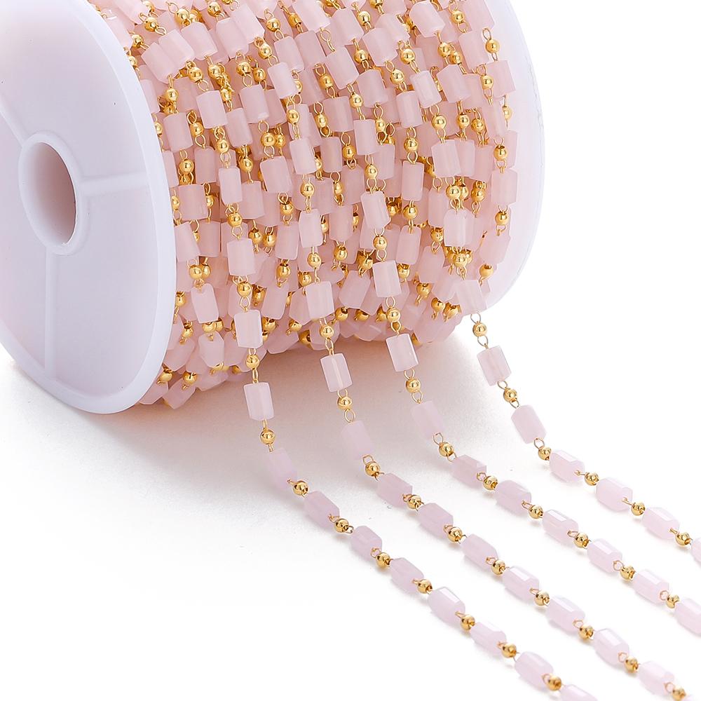 1Meter Bohemian Necklace Chain Cuboid Cube Beads Chains for DIY Necklace Bracelets Jewelry Making Accessories Handmade Chain