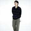 ThIs Is Never That Argyle Zip Knit Cardigan Black