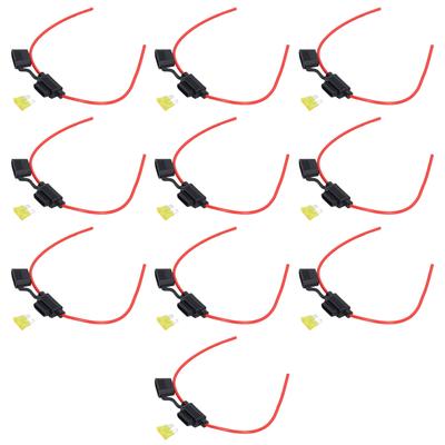 10Set Inline Fuse Holder Melting Resistance Easy Wiring Waterproof Fuse Holder with Fuse 14AWG, 20A