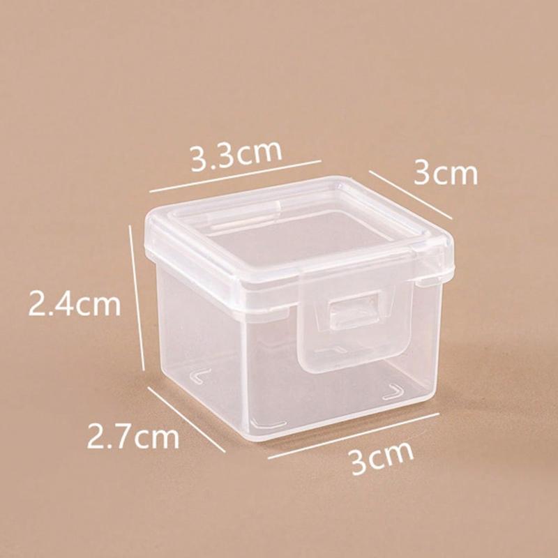 10PCSClear Jewelry Storage Box Portable Earplug Pill Storage Case Jewelry Beads Container Lid Multipurpose Organizer for Hardware Small Craft Gadgets