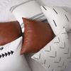 New Leather and Cotton Canvas Tassel Pillowcase Six-piece Sofa Decorative Pillowcase Set
