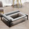 Breathable Raised Dog Bed Outdoor Cooling Pet Cot With L Shape Pillow Steel Frame Chew Resistant Washable For Medium Dog