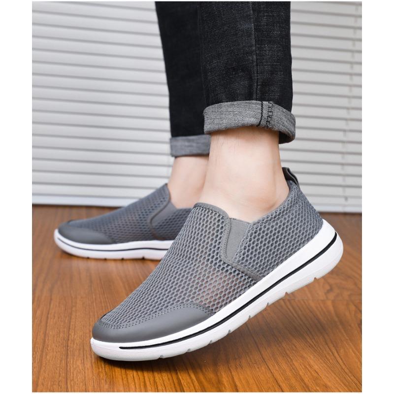 Mens Soft Sole Lightweight Breathable Mesh Slip On Casual Walking Shoes