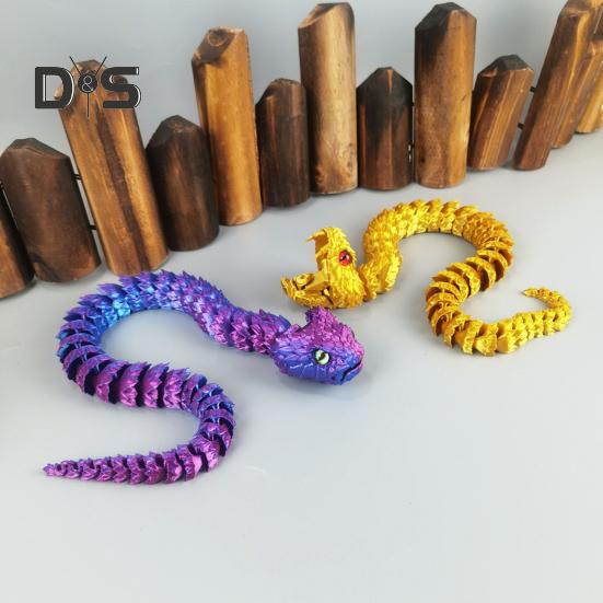 3D-gedruckte Schlangenfigur, bewegliche Gelenke, Schlangenfigur, artikuliertes Tiermodell, Spielzeug, Home-Office, Bücherregal, Desktop-Dekoration, Ornament