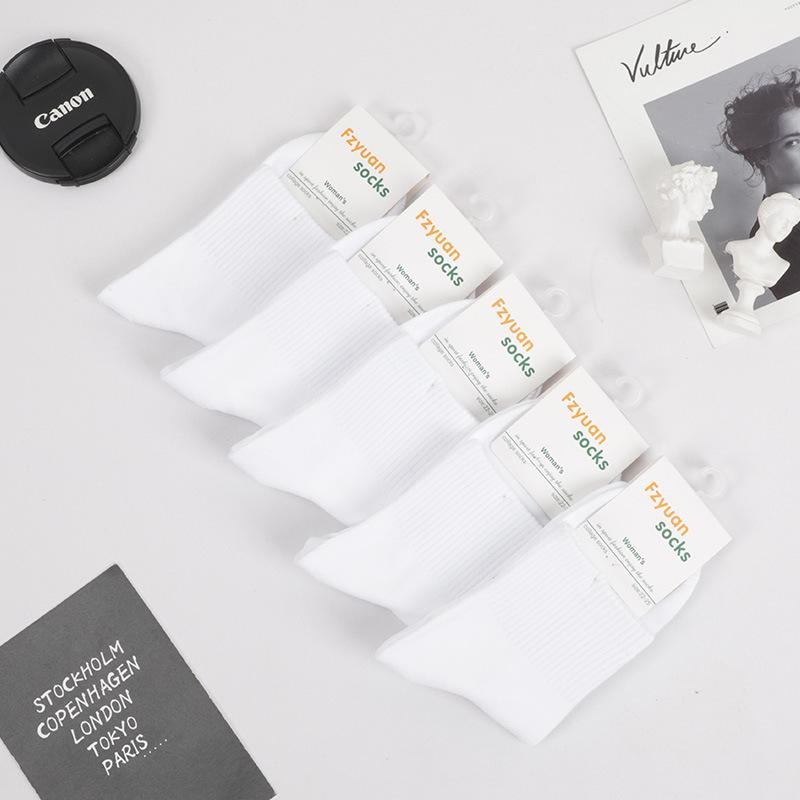 Women's Spring and Autumn New All Match Solid Color College Style Sports Tube Socks