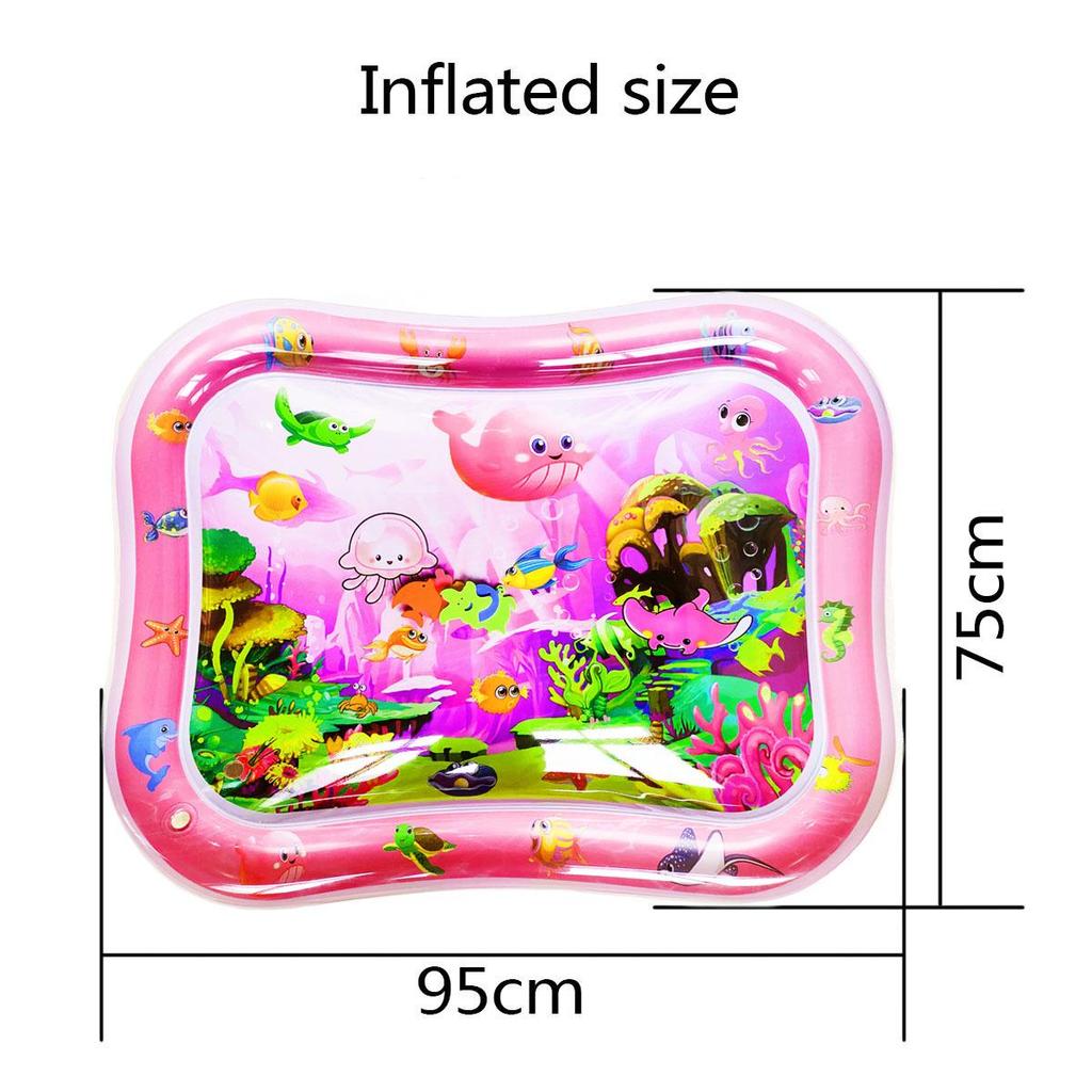 30-Silk Thickened PVC Inflatable Water Mat for Baby and Toddler Crawling, Summer Cooling Ice Pad Cushion