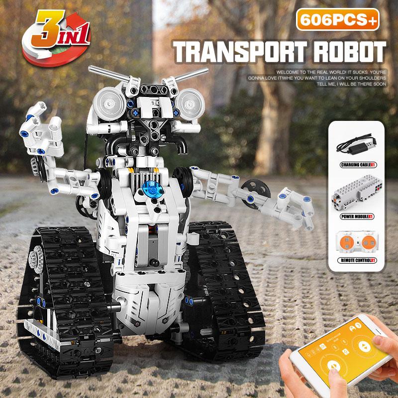MOULD KING Teknisk byggekloss APP Fjernkontroll Transbot Robot 3 i 1 modell MOC Bricks Kids DIY Leker Julegave