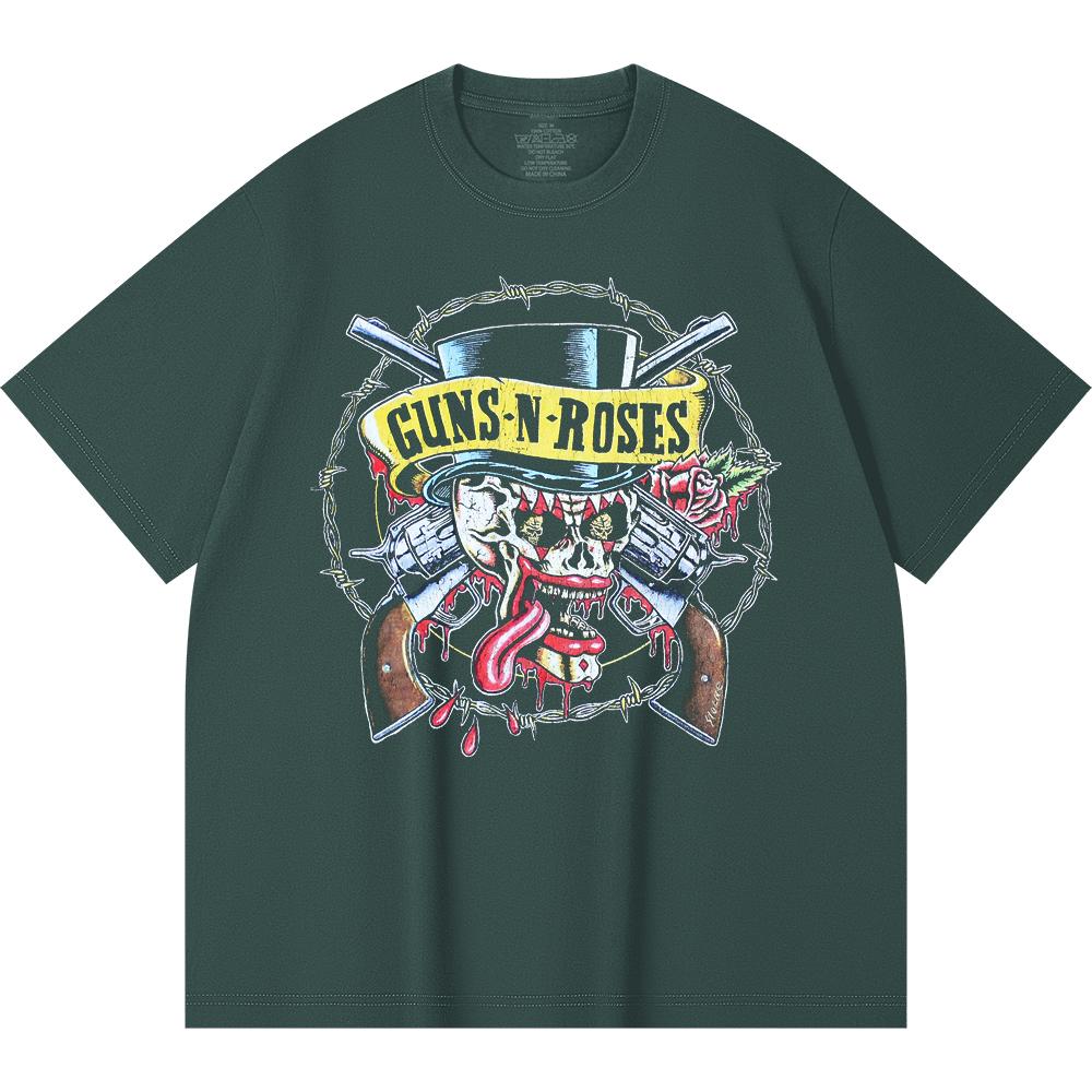 Camiseta de Algodón Pesado 100% 230 Gsm Camiseta de Algodón Pesado Unisex con Estampado de Banda de Rock Música Popular