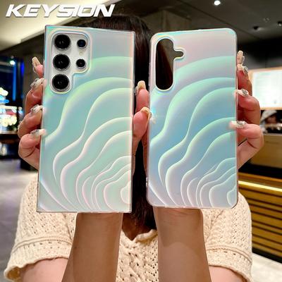 KEYSION Matný nárazuvzdorný kryt s gradientním vlnovým vzorem pro Samsung S24 Ultra 5G S23+ S22 S21 FE pro Galaxy Note20 Ultra