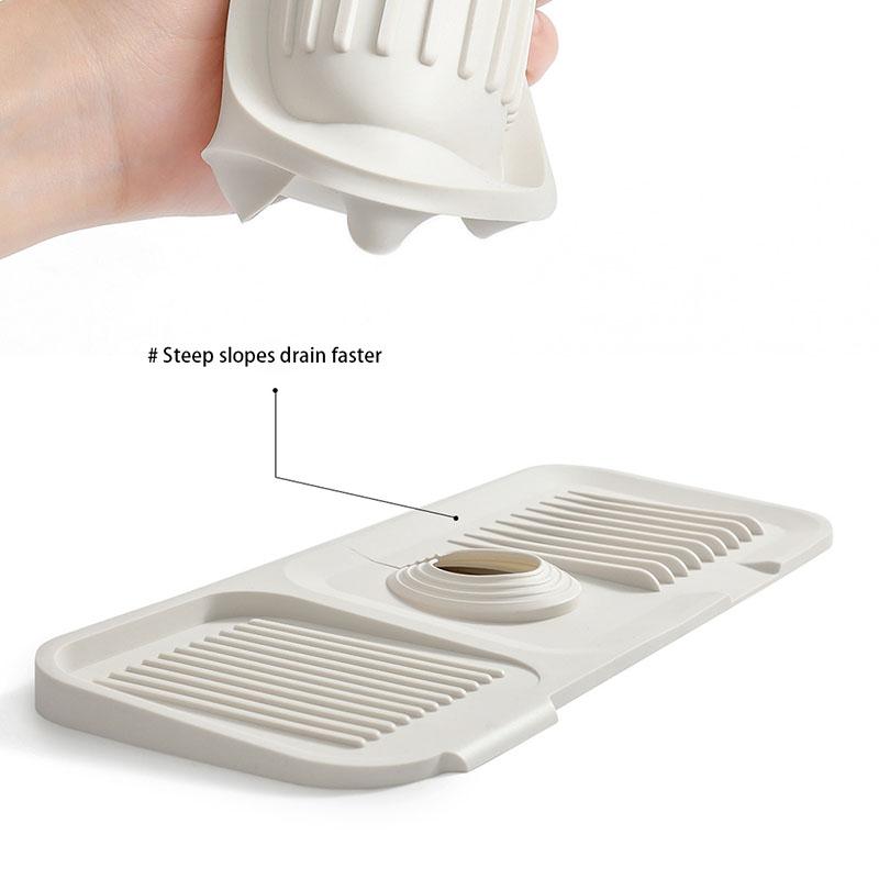 Kran Avloppsdyna Diskbänk Bänkskiva Avledande Tvål Halkfri Kudde Silikon Avloppsdyna Vågig Värmebeständig Hyllmatta