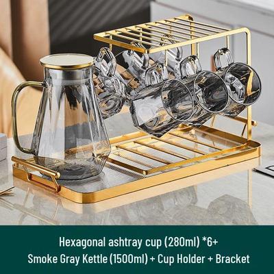 Set Carafe & Tasses en Verre Résistant à la Chaleur Jiakangming