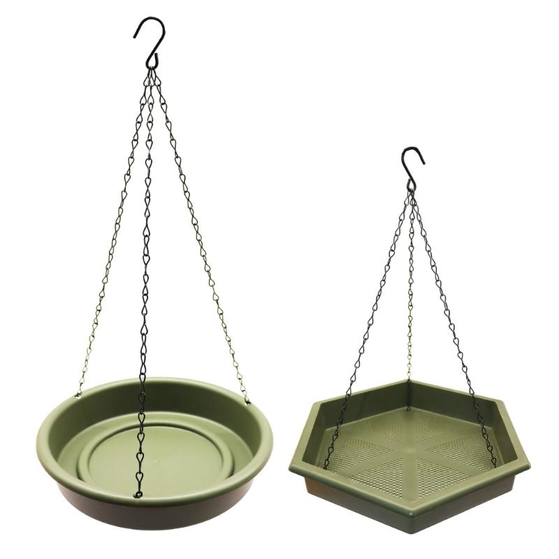Hanging Bird Feeders Wild Birds Feeders Outdoor Backyard Wildbird Feeding Supply Hangable Bird Feeding Watering Supply зелёный