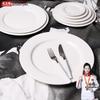 Kitchen Solution Pure White Bone China Dinner Plates
