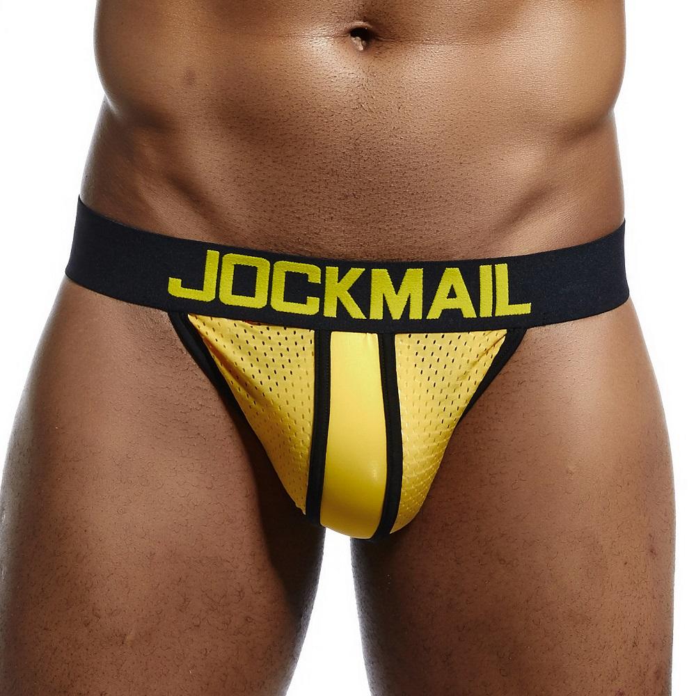 Jockstraps JOCKMAIL Fashion Low-Rise Contrasting Breathable Mesh Fabric Men's Thong Underwear