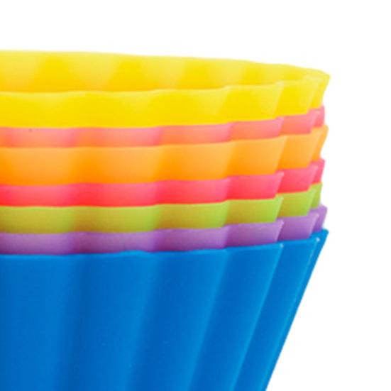 6 Stück Silikon Muffin Eierkuchen Backformen Antihaft Lebensmittelqualität Form für Ofen Mikrowelle & Gefrierschrank Leicht zu lösend Wiederverwendbare Kuchenform für Cupcakes Brot