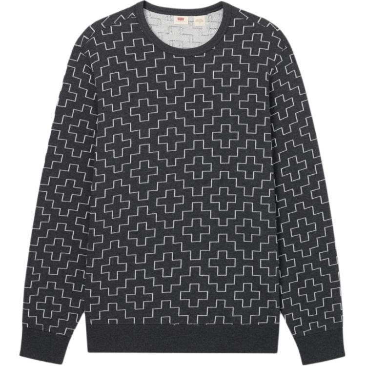 

Levis Простой Удобный Повседневный Свободный Расслабленный В рубчик С круглым вырезом С длинным рукавом Вязаный свитер Мужской свитер Черный 003TG-0000 XL