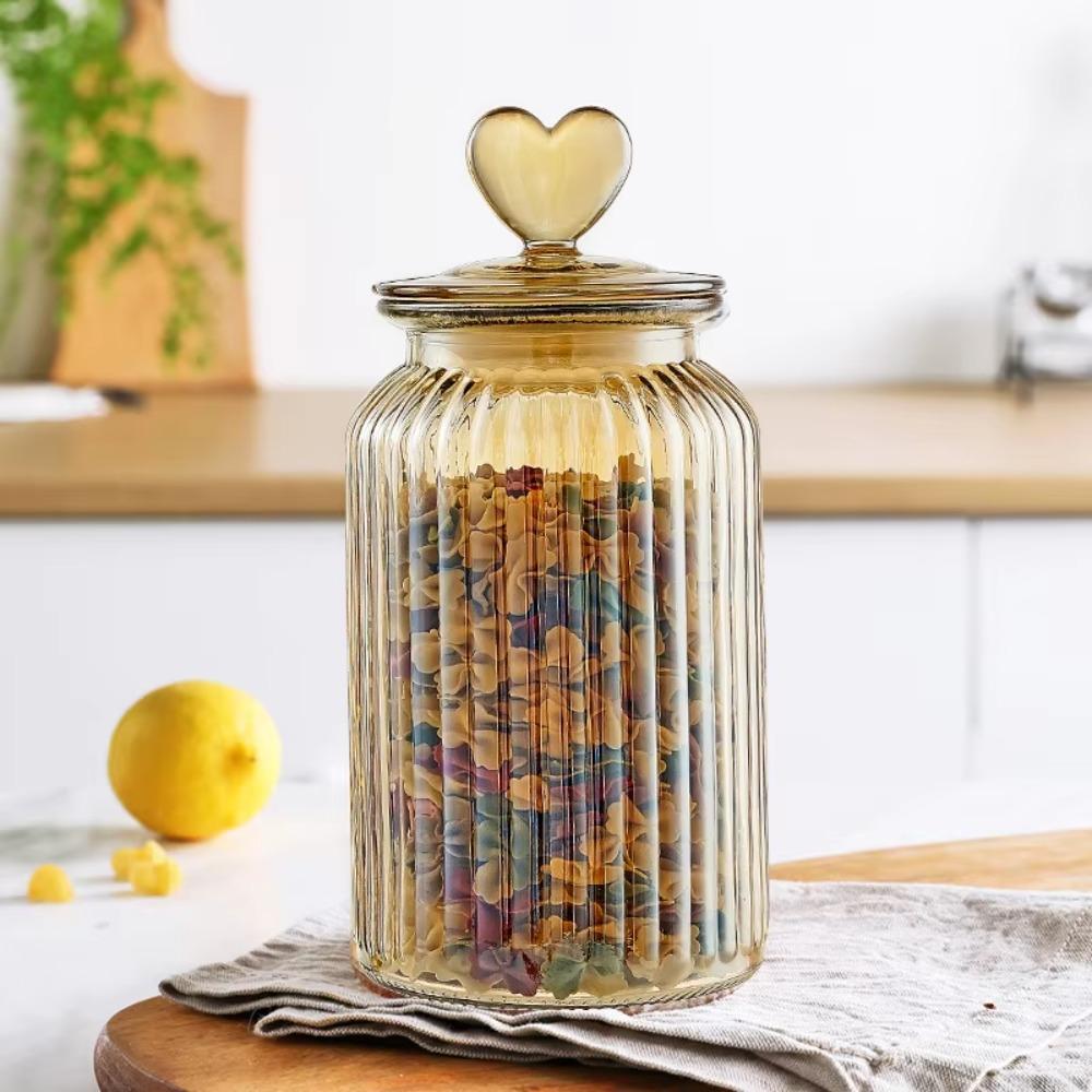Transparent Pickle Jug with Shape Lid Jam Jar Wine Bottle Food Storage Container  Home
