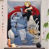 Fullmetal Alchemist Anime Tapestry All Characters Group Print Wall Hanging Background Cloth Bedroom Dorm Decor