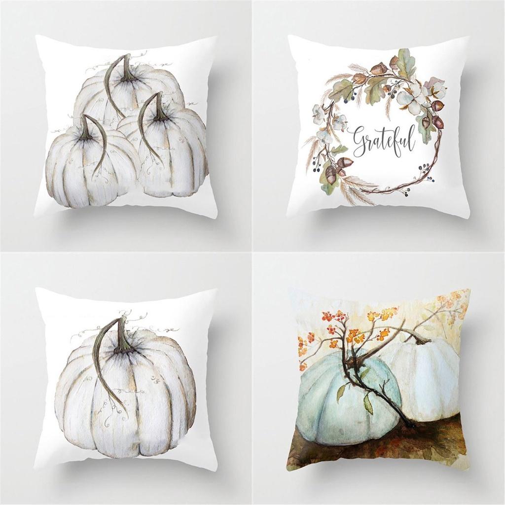 Luxurious Watercolor Pumpkin Cushion Cover Pillow Case For Halloween And Thanksgiving Decor