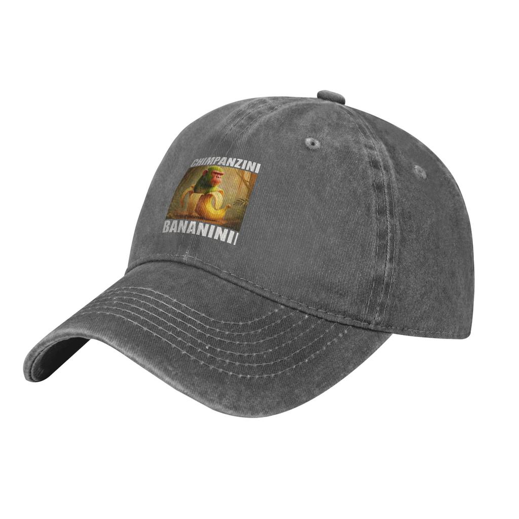 Vintage Chimpanzini Bananini Italian Brainrot Baseball Cap for Men Women Denim Washed Snapback Cap Golf Fit Cap