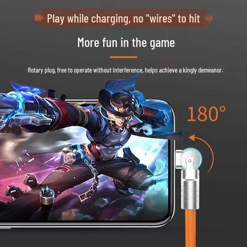 240W Rotatable Elbow Data Cable, Type-C for Fast Charging Huawei, Apple & Android Devices
