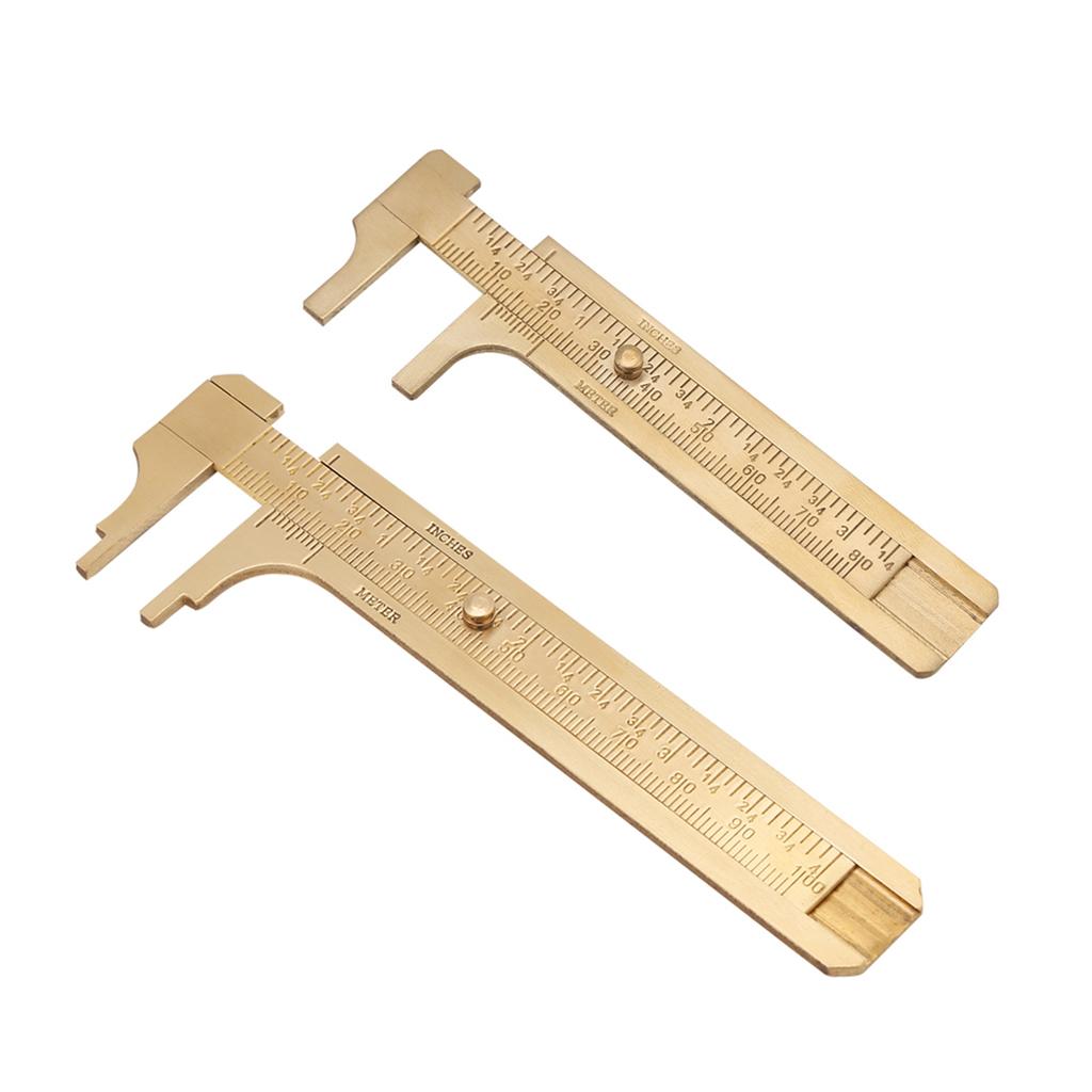 Mini Vernier Caliper Brass Metric Imperial MM INCH Small Portale Ruler Measure Tool Slide Length Gauge Copper Caliber Craft