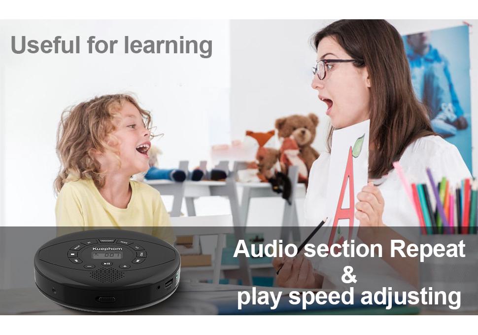 Bluetooth Portable CD Player for Home, Replay, Early Education & MP3 Playback