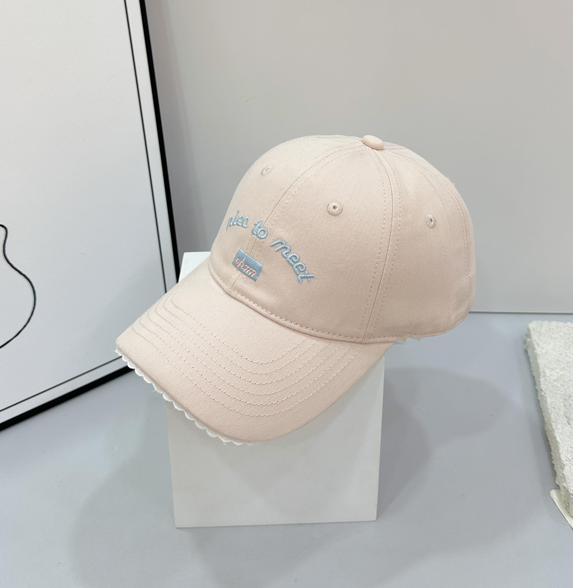 Summer Versatile Embroidered Baseball Cap Women S Premium Hat Sunshade Sun Protection Hat Outdoor Sports Cap adjustable (54-59cm) розовый