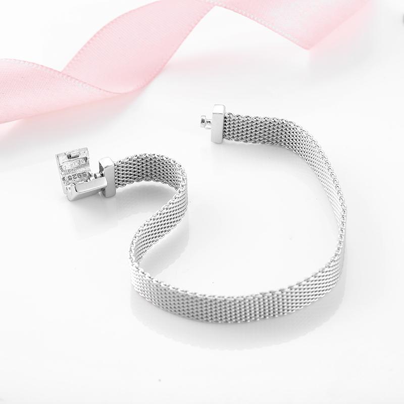 Bracciali alla moda con clip in argento sterling 925 di alta qualità per donna, adatti ai charm da bracciale Original reflexions femme, gioielli