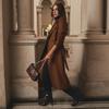 2026 Women's Elegant Belted Woolen Long Coat for Autumn/Winter