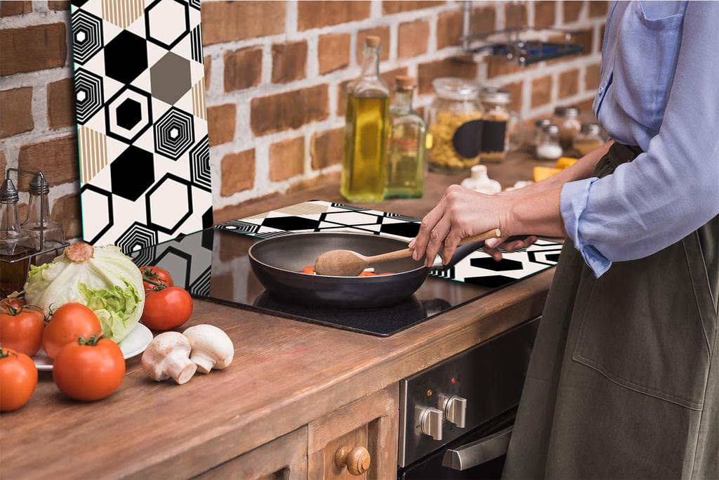GLASS CUTTING BOARD 2x 30x52 MOSAIC